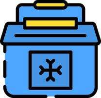 A blue box with a snowflake on it vector