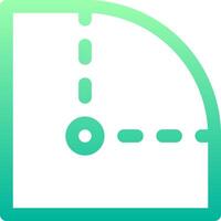 A green and white icon with a line and a circle vector