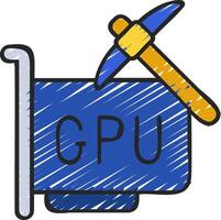 A hammer and a computer with the word gpu vector