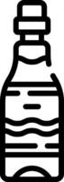 A bottle with a lid on it is shown in black and white vector
