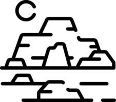A black and white image of a mountain with a c in the middle vector