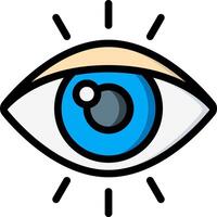 An eye icon with a blue eye and a white background vector
