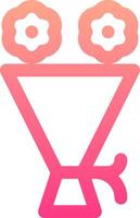 A pink flower shaped funnel with a heart on it vector
