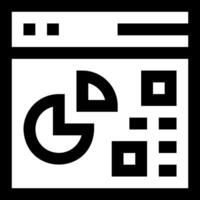 A black and white icon of a computer screen vector