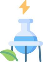 A flat illustration of a laboratory with a green leaf on top vector