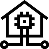 A house with gears and a gear on the side vector