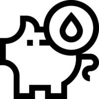 A black and white piggy bank with a drop of water vector