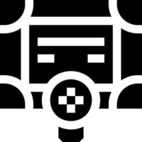 A black and white icon of a robot vector