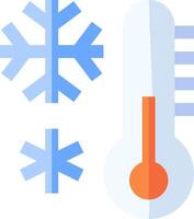 A thermometer and snowflakes are shown vector