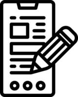 A phone with a pen and paper icon vector