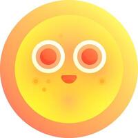 A yellow sun with eyes and a smile vector