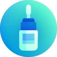A bottle of liquid with a blue cap on it vector