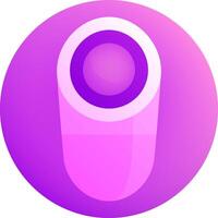 A purple button with a white circle in the center vector