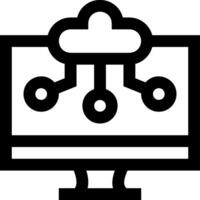A computer with a cloud icon on it vector
