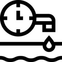 A black and white image of a clock and water vector