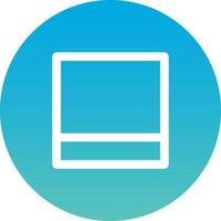 A blue circle with a square in the center vector