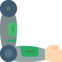 A robot arm with a green and gray arm vector