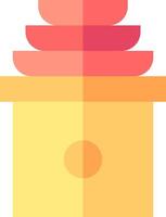 A yellow box with a red lid vector