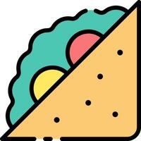 A taco with a slice of cheese and a slice of meat vector