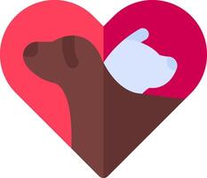 A dog and a cat are in the shape of a heart vector