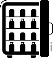 A refrigerator with bottles inside it vector