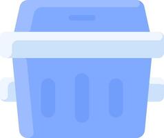 A blue trash can with a lid vector