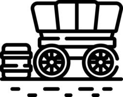 A wagon with barrels on the side of it vector