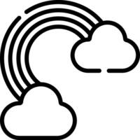 A black and white cloud with a rainbow in the middle vector