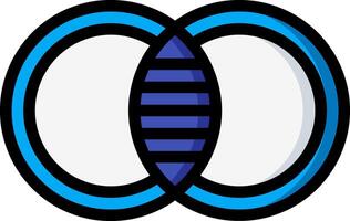 Two blue and black circles with a white background vector