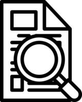 A magnifying glass is on top of a document vector