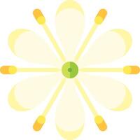 A yellow flower with four petals on a white background vector