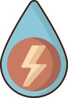 A drop of water with a lightning bolt on it vector