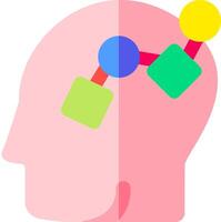 A person's head with colored blocks on it vector