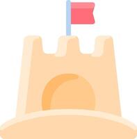 A sand castle with a flag on top vector