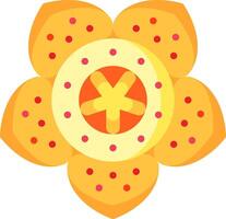 A yellow flower with polka dots on it vector