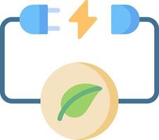 A green leaf and a plug with an electrical cord vector