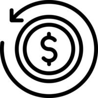 A dollar sign in a circle with arrows pointing to it vector