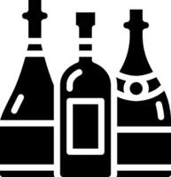 Three bottles of wine on a white background vector