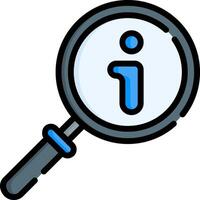 Magnifying icon with the letter i vector