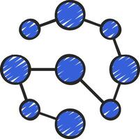 A blue and black network diagram vector