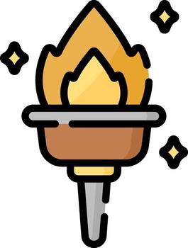 A torch with a flame on top of it vector