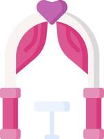 A pink and white arch with a heart on it vector
