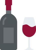 A bottle of wine and a glass of red wine vector