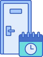 A calendar and an open door vector