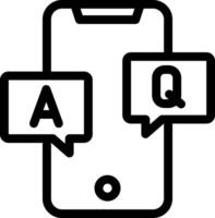 A phone with two speech bubbles and a question mark vector