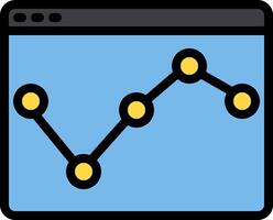 A graph on a computer screen vector
