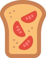 A slice of bread with tomatoes on it vector