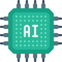 A flat icon of an ai chip vector