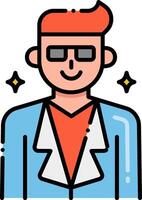 A man wearing glasses and a suit vector