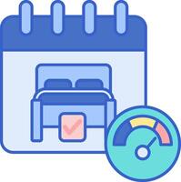 A calendar with a bed and a clock vector